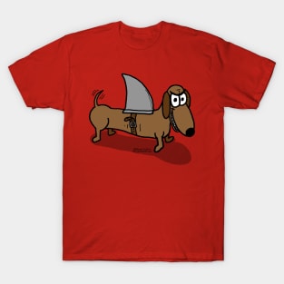 Wiener Dog with a Shark Fin T-Shirt